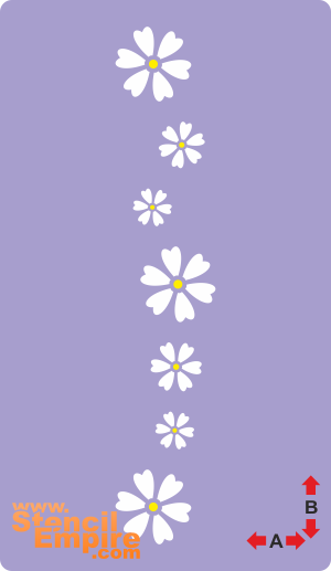 Bordure de camomille - pochoir pour la décoration