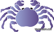 Crabe bleu - pochoir pour la décoration