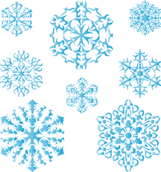 Huit flocons de neige IV - pochoir pour la décoration