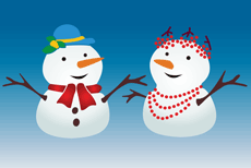 Duo de neige - pochoir pour la décoration