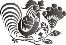 Coq chinois - pochoir pour la décoration