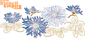 Motif floral japonais - pochoir pour la décoration