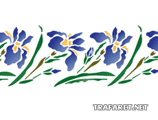 Bordure d'iris oriental - pochoir pour la décoration