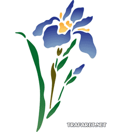 Iris d'Orient - pochoir pour la décoration