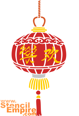 lanterne chinoise - pochoir pour la décoration