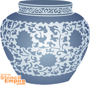 Pot chinois - pochoir pour la décoration