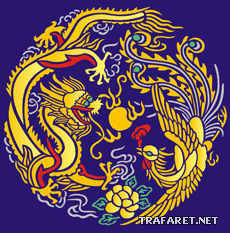 Dragon et phénix - pochoir pour la décoration