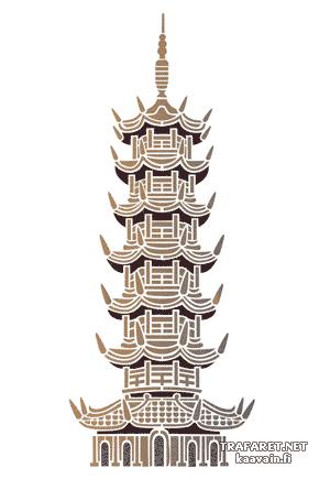 Grande pagode - pochoir pour la décoration