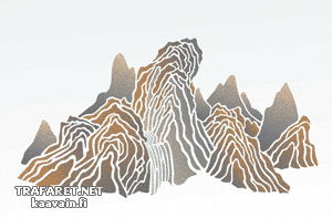 Montagnes chinoises - pochoir pour la décoration
