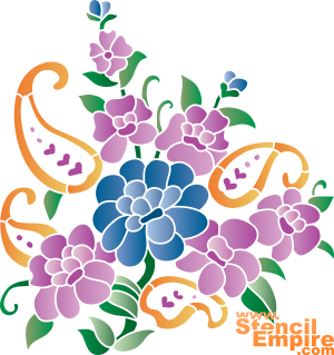 Motif cachemire 01c - pochoir pour la décoration