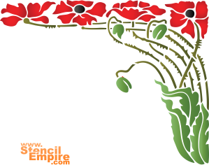 Coquelicots au vent (Pochoirs avec jardin et fleurs sauvages)