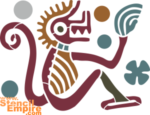 Singe Inca - pochoir pour la décoration