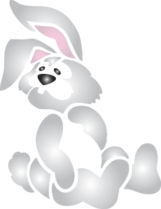 Lapin 2 - pochoir pour la décoration