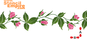 Bordure rose (Pochoirs avec jardin et roses sauvages)