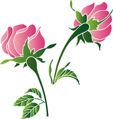Roses et tiges - pochoir pour la décoration