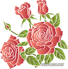 Roses écarlates 1 - pochoir pour la décoration