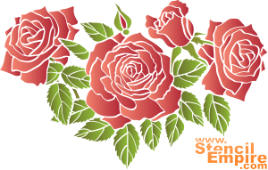 Roses écarlates 2 - pochoir pour la décoration