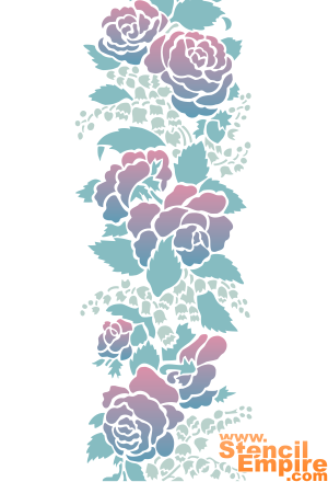 Roses et muguet - pochoir pour la décoration