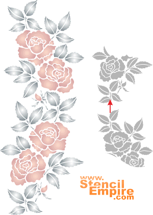 Rosier double - pochoir pour la décoration