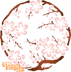 Médaillon Sakura (Pochoirs de style oriental)
