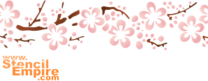 Bordure Sakura (Pochoirs de style oriental)