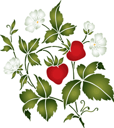 Arbuste aux fraises - pochoir pour la décoration