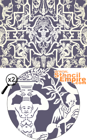 Panneau grotesque (Pochoirs avec motifs de dentelle)