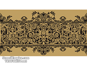 Bordure avec cadre grotesque (Pochoirs dans le style médiéval)