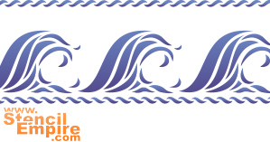 Vagues classiques (Pochoirs avec vie marine)