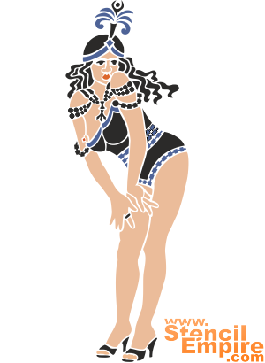 Danseuse de bande - pochoir pour la décoration