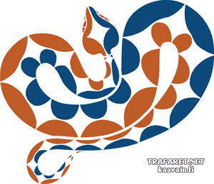 Cobra coloré 02 - pochoir pour la décoration