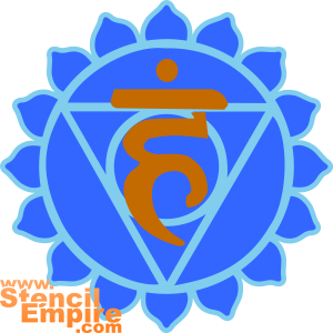 Chakra de la gorge (Pochoirs avec motifs indiens)