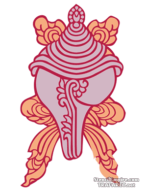 Coquille bouddhiste - pochoir pour la décoration