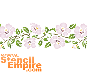 Branche d'églantier - pochoir pour la décoration