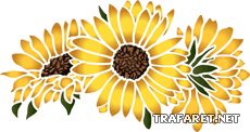 Petits tournesols - pochoir pour la décoration