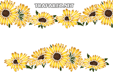 Gros tournesols - pochoir pour la décoration