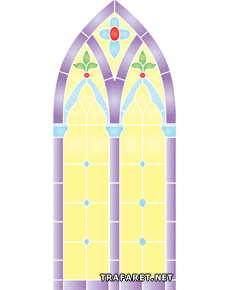 Fenêtre médiévale - pochoir pour la décoration