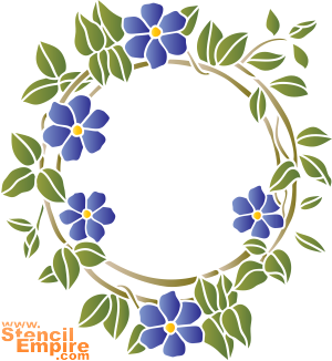 Couronne de fleurs - pochoir pour la décoration