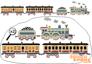 Locomotive - pochoir pour la décoration