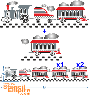 Bordure de train - pochoir pour la décoration