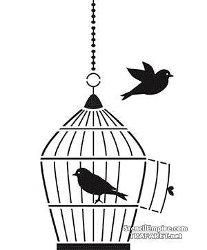 Cage à oiseaux - pochoir pour la décoration
