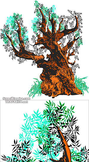 Vieille olive - pochoir pour la décoration