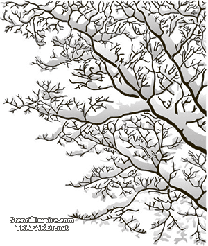Branches sous la neige - pochoir pour la décoration