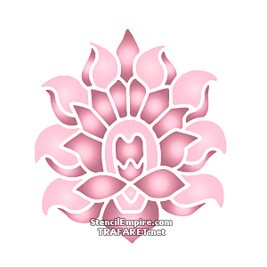 Fleur de lotus A - pochoir pour la décoration