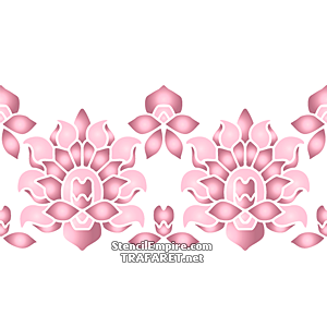 Bordure de lotus en fleurs B - pochoir pour la décoration