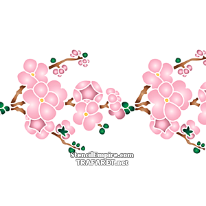 Branche de Sakura en fleur B - pochoir pour la décoration
