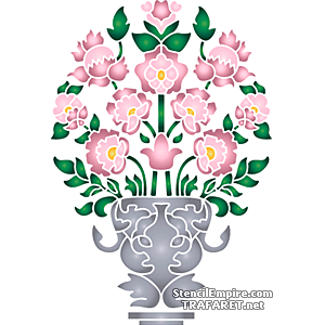Vase avec des fleurs - pochoir pour la décoration