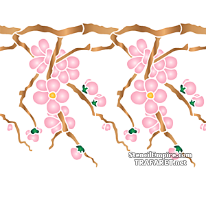 Branche de cerisier au printemps B - pochoir pour la décoration