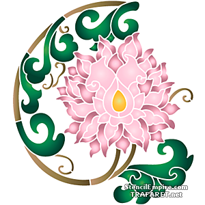 Branche orientale de chrysanthème - pochoir pour la décoration