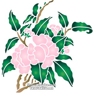 Branche de pommier en fleurs - pochoir pour la décoration